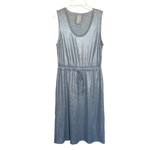 Anthropologie Dolan Left Coast Silver Metallic Ribbed Knit Dress